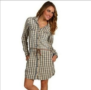 Maison Scotch Sky Blue Check Shirt Dress Large